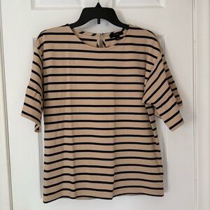J. Crew Striped Ruffle Sleeve Top